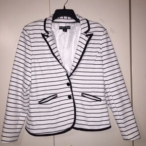 Black and White Striped Blazer